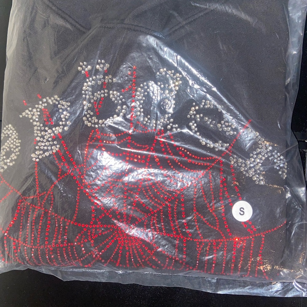 Sp5der/Spider Rhinestone Hoodie 'Black'
